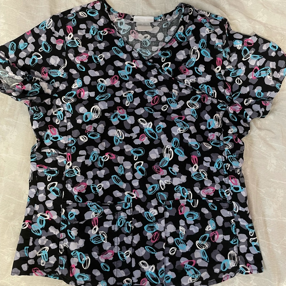 Scrubstar colorful pattern scrub top